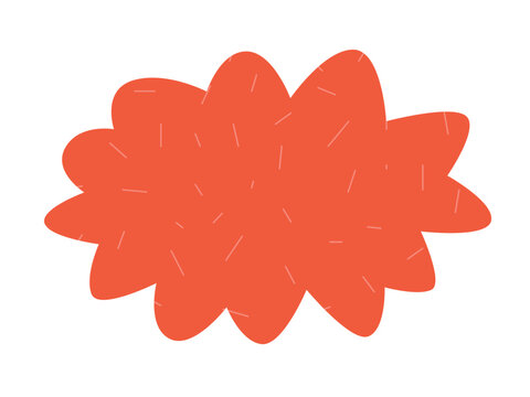 A red speech bubble cloud with texture in vintage style. Vector illustration isolated on a white background