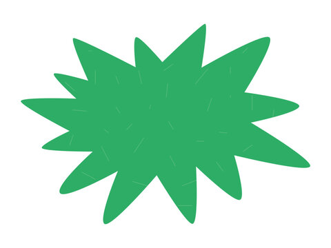 A green speech bubble cloud with texture in vintage style. Vector illustration isolated on a white background