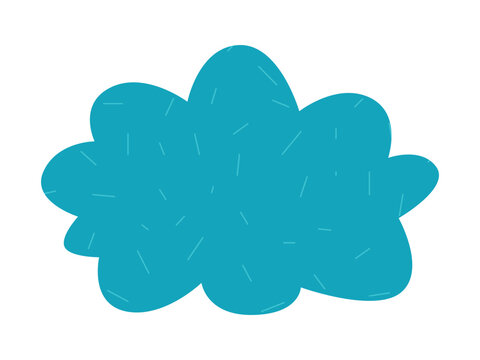A blue speech bubble cloud with texture in vintage style. Vector illustration isolated on a white background