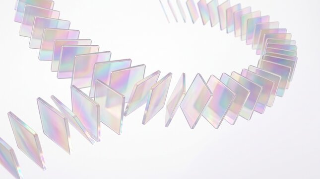 3D Abstract Background with Champagne Gold Frosted Glass Plates and Soft Warm Studio Refraction