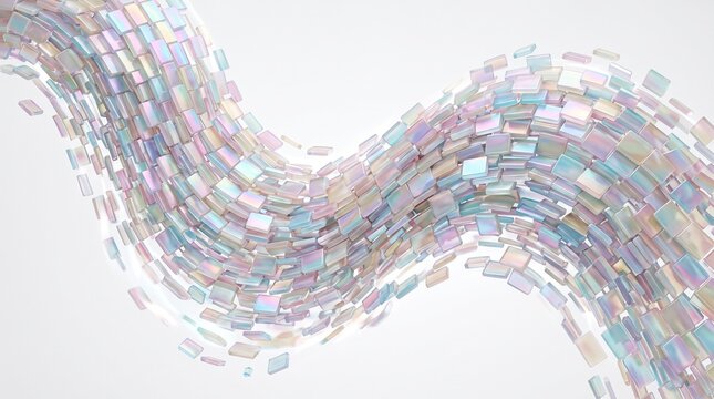 3D Abstract Background with Champagne Gold Frosted Glass Plates and Soft Warm Studio Refraction