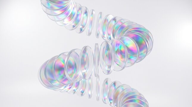 3D Abstract Background with Champagne Gold Frosted Glass Plates and Soft Warm Studio Refraction