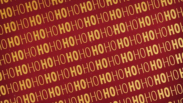 Festive HO HO HO Christmas typography pattern animation