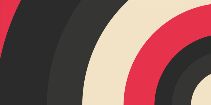 Abstract curved shapes in red, black, and cream colors creating a modern background