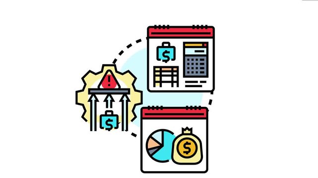 Financial management analyzing budget underruns, optimizing expenses, and improving financial efficiency with strategic planning, accounting, and monetary control processes