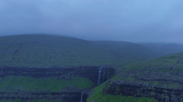 Foss&aacute; Waterfall Near Hald&oacute;rsv&iacute;k, Faroe Islands