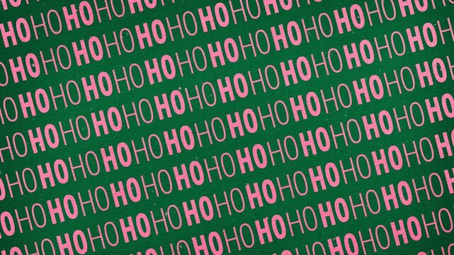 Festive HO HO HO Christmas typography pattern animation