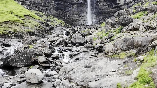 Foss&aacute; Waterfall Near Hald&oacute;rsv&iacute;k, Faroe Islands