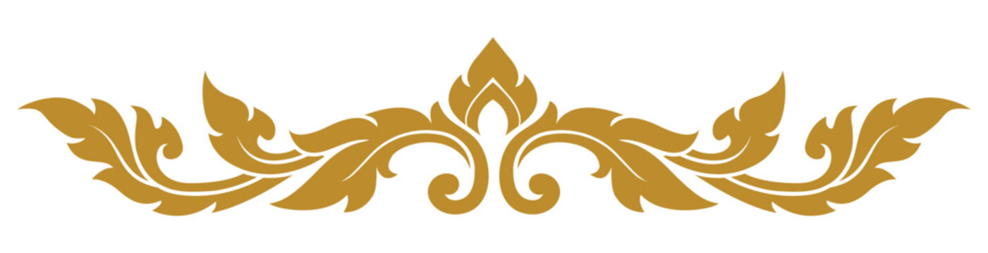 Decorative Vintage Gold Thai Pattern Border Divider