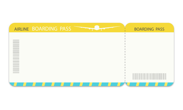 Air ticket template on a white background.	