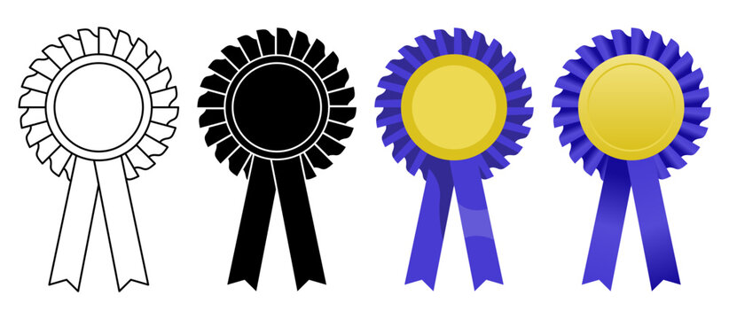 Rosette vector for award and achievement in blue color