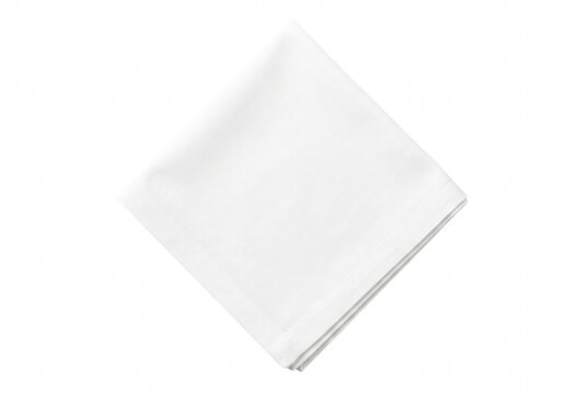 White Square Linen Napkin Folded in Diamond Shape