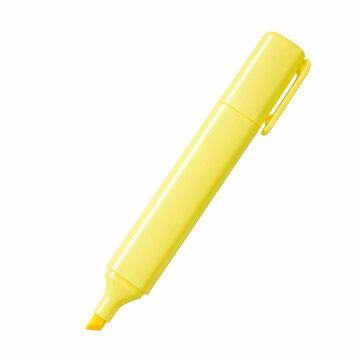 Yellow Highlighter Marker Isolated on White Background