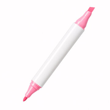 pink dual-tip marker isolated on white