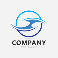 Fototapeta premium Ocean Water Logo Vector Icon with Elegant Modern Style for Premium Corporate Branding