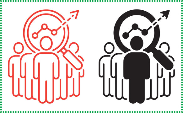 Target Audience Analysis Vector Icon - Market Research & HR Analytics Symbol