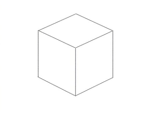 Simple dotted cube wireframe illustration