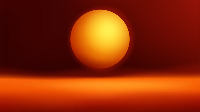 Minimalist Sunset Orb, Vector Illustration