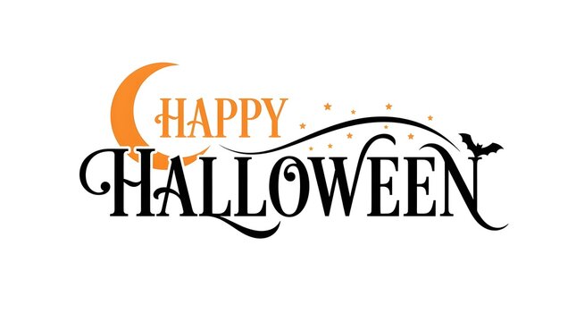 This captivating halloween typography design features a whimsical and spooky aesthetic blending classic halloween imagery with elegant lettering creating a visually striking and festive composition
