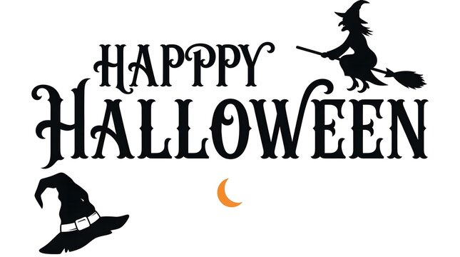 This captivating halloween typography design evokes a spooky and festive atmosphere perfectly capturing the spirit of the season with its whimsical fonts enchanting illustrations of