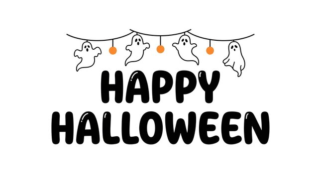 This captivating image showcases a festive 'happy halloween' typography design perfect for seasonal greetings spooky celebrations and halloween themed projects featuring a playful font and