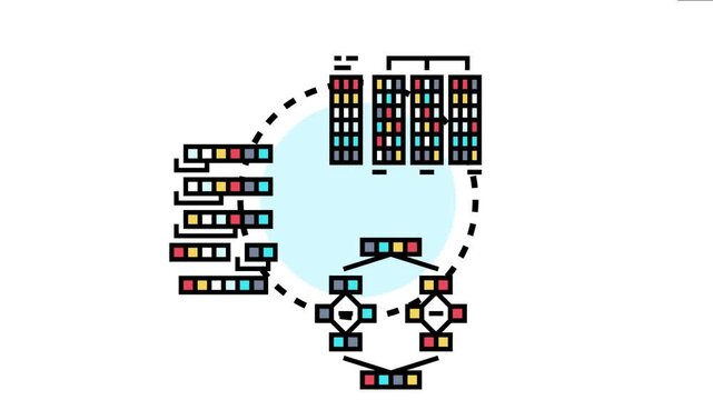 Bubble sort algorithm visualizing a step by step process of data sorting, comparing adjacent elements, and swapping them to achieve an ordered sequence