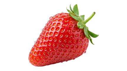 Fresh Ripe Red Strawberry Fruit with Water Droplets Isolated on Transparent Background Cutout PNG Design Element © creativestock