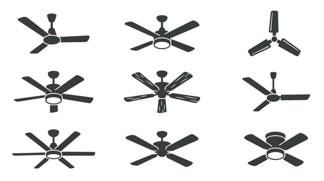 Ceiling fan icon collection.