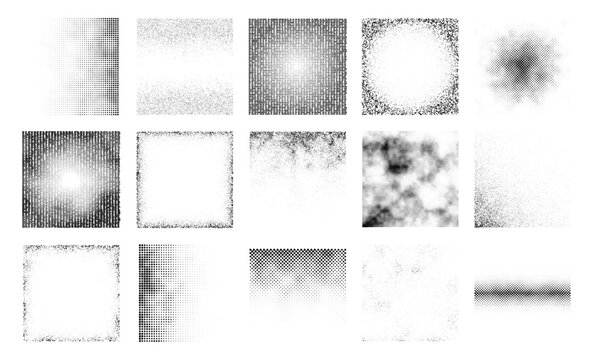 Halftone and grain textures set with various patterns
