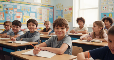 Obraz premium Children in Classroom Setting 