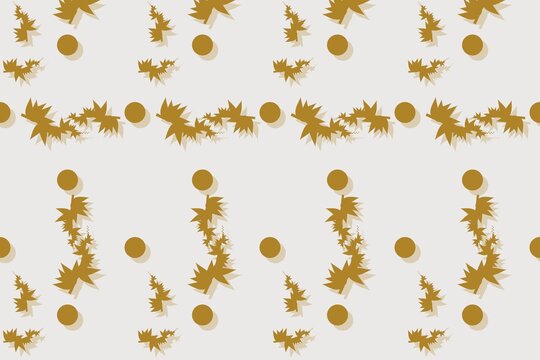 Seamless orange pattern of oval clover leaves and lavender