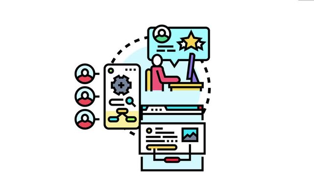 Person optimizing website layout and mobile app settings for enhancing user experience and responsiveness, creating a functional online platform