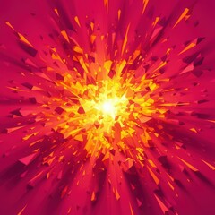Obraz premium Abstract explosion of bright yellow and pink particles