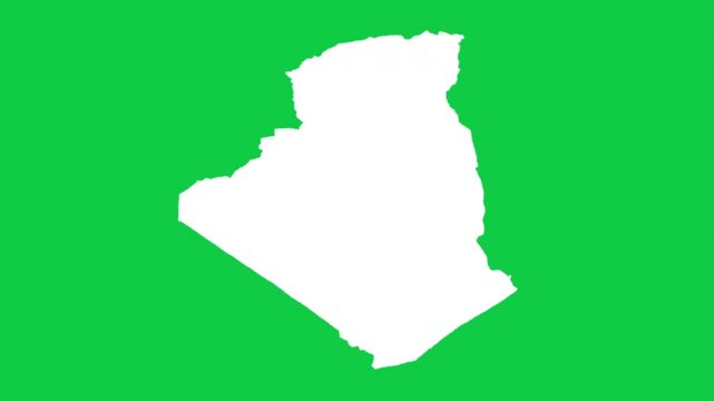 Algeria wiggle animation map loop green background