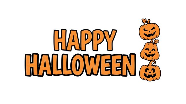 This vibrant and festive image showcases a delightful happy halloween typography design perfect for seasonal greetings spooky celebrations and autumnal festivities capturing the spirit of