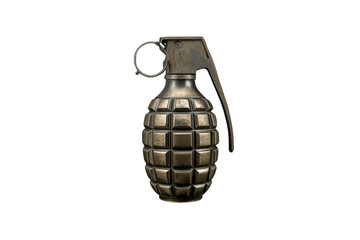 Naklejka premium Fragmentation hand grenade with safety pin on transparent background