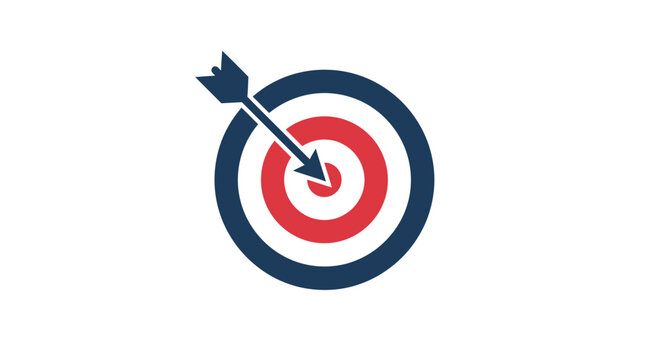 Target with arrow hit bullseye success business goal strategy icon vector illustration