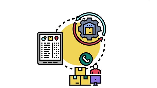 Inventory managing business process involves tracking goods, supply chain logistics, order fulfillment, distribution, and customer support, ensuring efficient trading operations