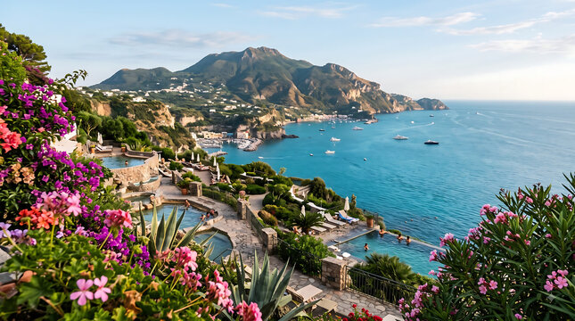 Ischia Island Thermal Gardens, Naples Bay Italy