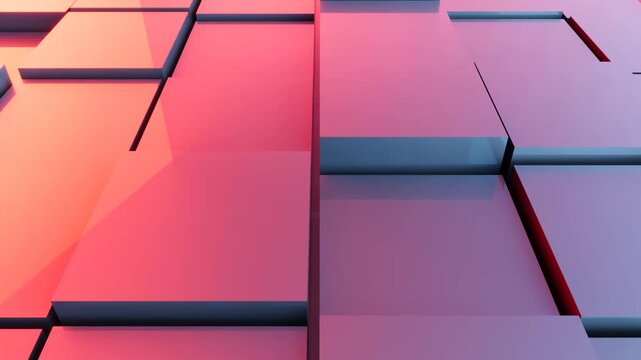 Abstract 3D Metal Cubes Moving and Shifting Background Animation