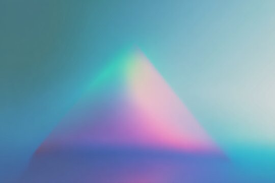 Conic prism gradient with cyan and magenta triangle tones for pastel background and poster design