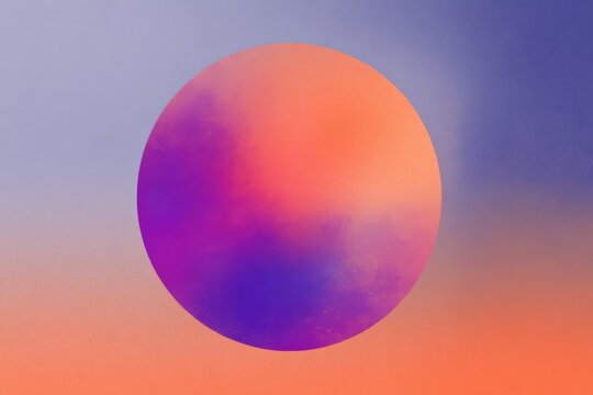 Radial duotone neon gradient disc in punchy purple and warm coral for bold abstract background and contemporary wallpaper design