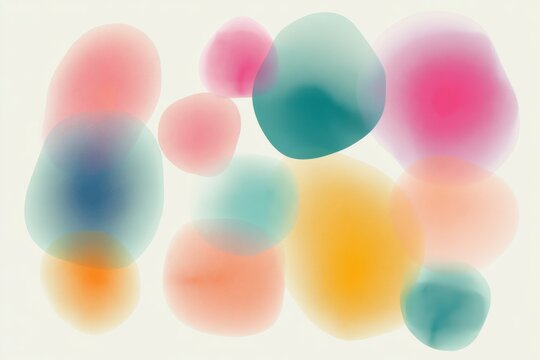 Abstract pastel neon gradient mesh blobs in bubblegum and lagoon colors for soft background and wallpaper design