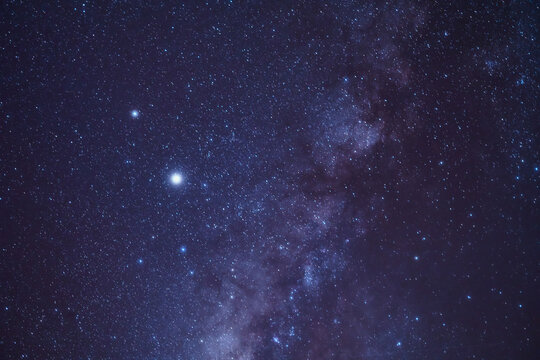 A star-filled night sky with the milky way galaxy over the Maldives