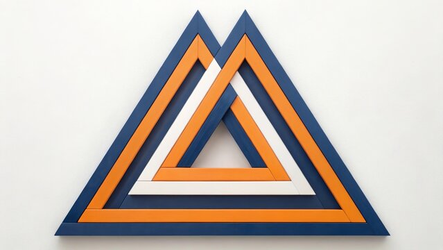 Abstract Geometric Design with Overlapping Triangles and Bright Color Contrast.