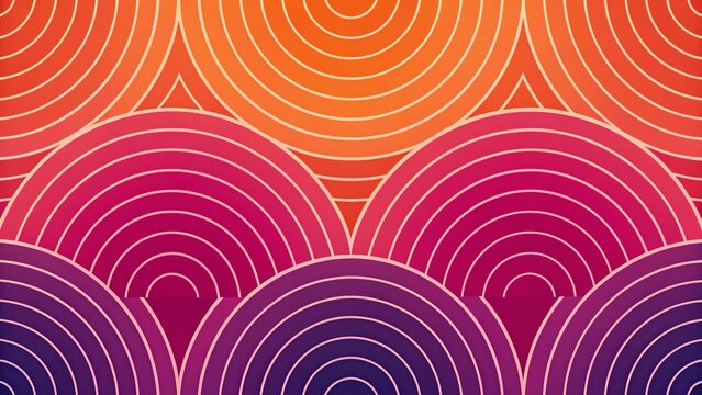 Abstract Geometric Pattern with Concentric Circles and Vivid Radiating Colors