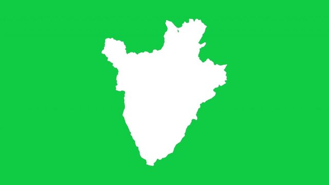 Burundi wiggle animation map loop green background
