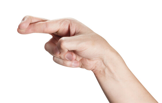 Human hand with crossed fingers symbolizing luck or lying, isolated on transparent cutout background