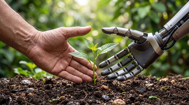 Human and Technology Protecting Nature