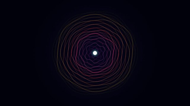 Quantum wavefunction orbital electron motion animation displaying complex scientific probability patterns visualized through smooth digital energetic glowing light effects clip